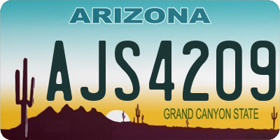 AZ license plate AJS4209