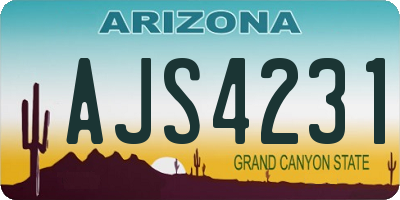 AZ license plate AJS4231