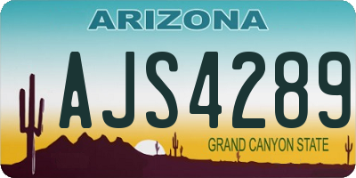 AZ license plate AJS4289