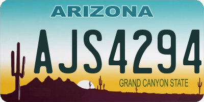 AZ license plate AJS4294