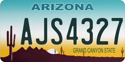AZ license plate AJS4327