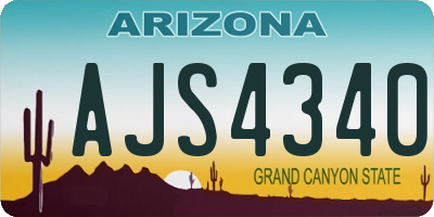 AZ license plate AJS4340