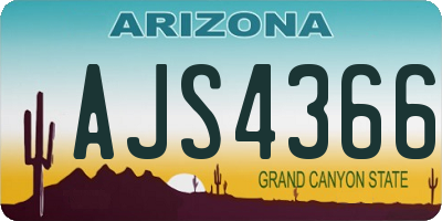 AZ license plate AJS4366