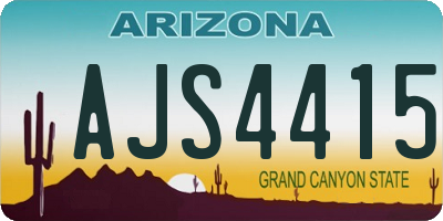 AZ license plate AJS4415