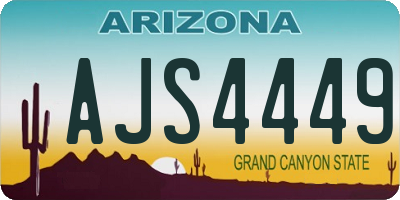 AZ license plate AJS4449