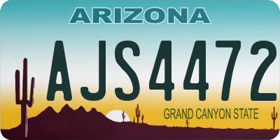 AZ license plate AJS4472