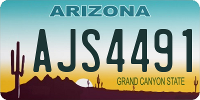 AZ license plate AJS4491