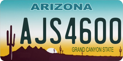 AZ license plate AJS4600