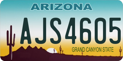 AZ license plate AJS4605