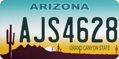 AZ license plate AJS4628