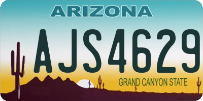 AZ license plate AJS4629