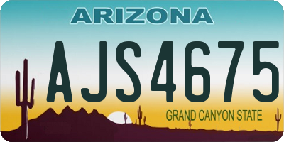 AZ license plate AJS4675