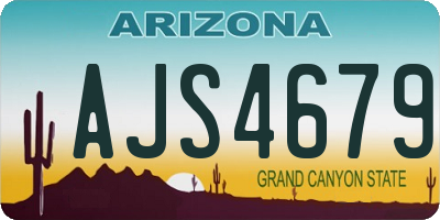 AZ license plate AJS4679