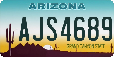 AZ license plate AJS4689