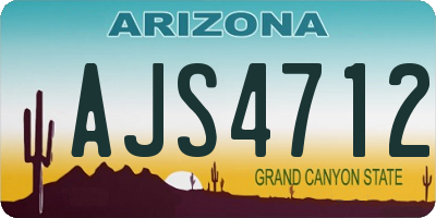 AZ license plate AJS4712