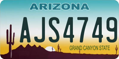 AZ license plate AJS4749