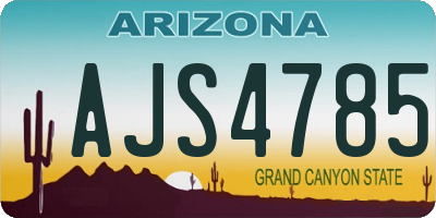 AZ license plate AJS4785