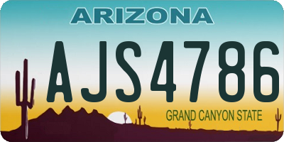 AZ license plate AJS4786