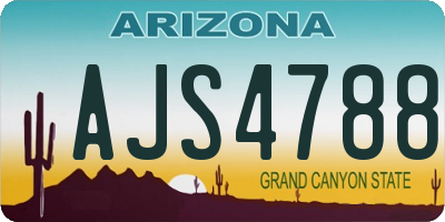 AZ license plate AJS4788