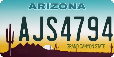AZ license plate AJS4794