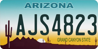AZ license plate AJS4823