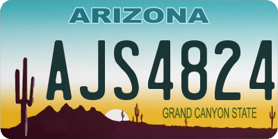 AZ license plate AJS4824