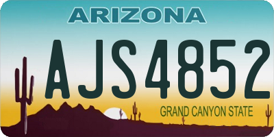 AZ license plate AJS4852