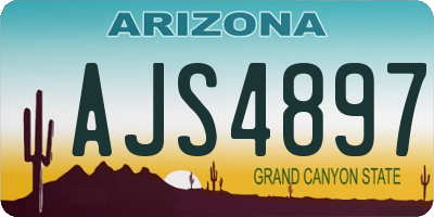 AZ license plate AJS4897