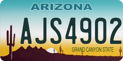 AZ license plate AJS4902