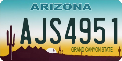 AZ license plate AJS4951