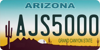 AZ license plate AJS5000