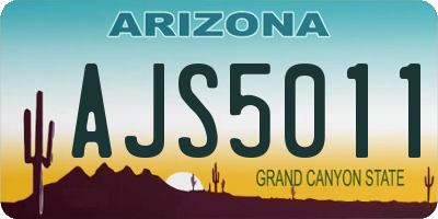 AZ license plate AJS5011