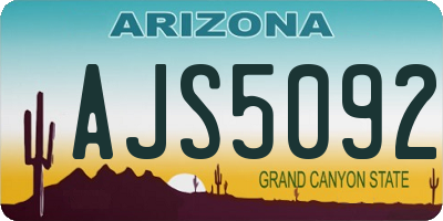 AZ license plate AJS5092