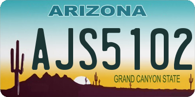 AZ license plate AJS5102