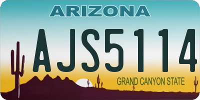 AZ license plate AJS5114