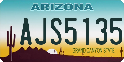 AZ license plate AJS5135