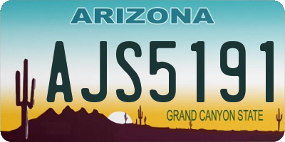 AZ license plate AJS5191