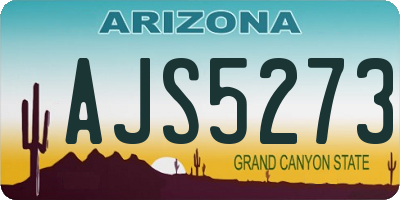 AZ license plate AJS5273