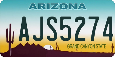 AZ license plate AJS5274