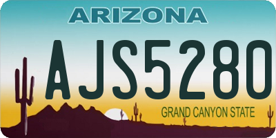 AZ license plate AJS5280