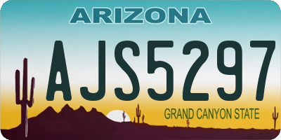 AZ license plate AJS5297