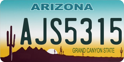 AZ license plate AJS5315