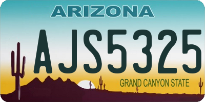 AZ license plate AJS5325