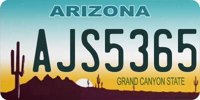 AZ license plate AJS5365