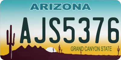 AZ license plate AJS5376