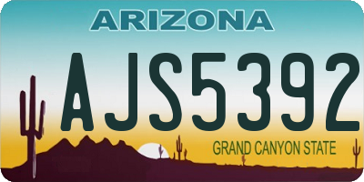 AZ license plate AJS5392