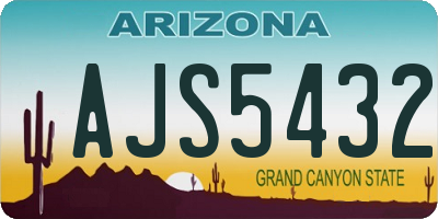 AZ license plate AJS5432
