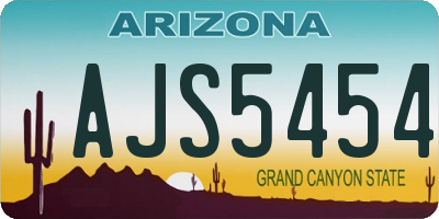 AZ license plate AJS5454