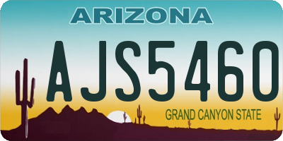 AZ license plate AJS5460