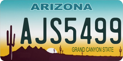 AZ license plate AJS5499